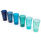 6 Multicoloured Plastic Tumblers - Teal